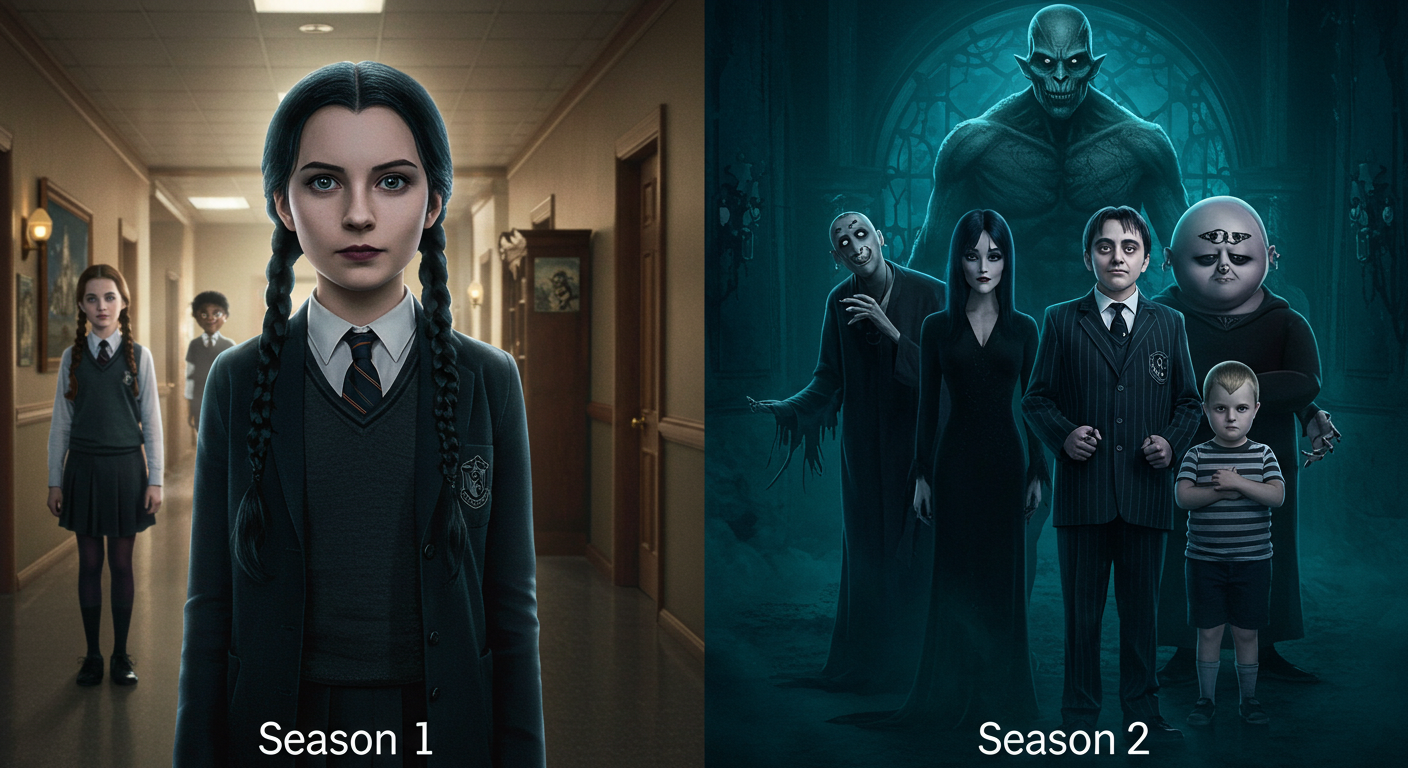 웬즈데이시즌 1과2 차이점